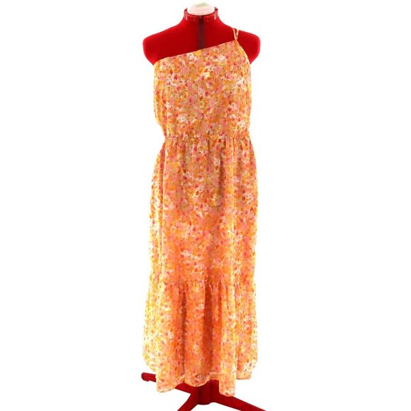 Greylin Reya Floral Dress Large Orange Boho Hippie Romantic Resort Vacay NWT - Picture 2 of 13